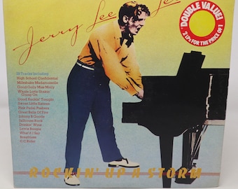 Vintage Sun Jerry Lee Lewis - Rockin' Up A Storm Compilation 2 x 12" LP Album Vinyl Record UK Rock 'N' Roll