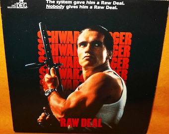 Vintage 1986 80s HBO Video Raw Deal Laser Disc Laserdisc NTSC Rare Arnold Schwarzenegger