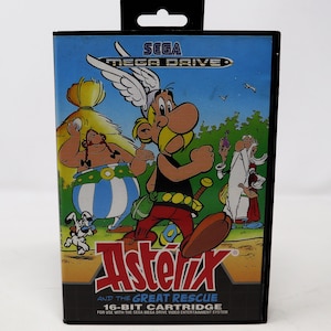 Vintage 1993 90s Sega Mega Drive Megadrive Asterix And The Great Rescue 16-Bit Cartridge Video Game Boxed Pal 1 Player
