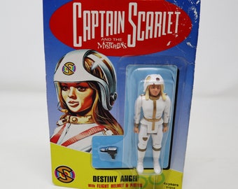 Vintage 1993 90s Vivid Imaginations Captain Scarlet And The Mysterons 51016 Destiny Angel 4" Action Figure Carded MOC