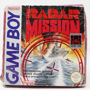 Vintage 1991 90s Nintendo Game Boy Radar Mission Cartridge Video Game Boxed Pal Battle