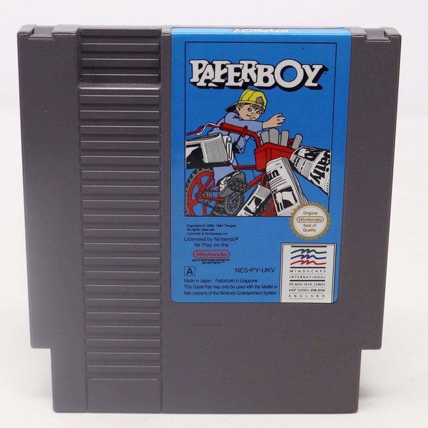 Vintage 1988 80s Nintendo Entertainment System NES Paperboy Paper Boy Cartridge Video Game Pal A