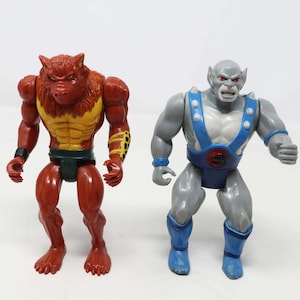 Vintage 1985 80s LJN Toys Thundercats Jackalman & Panthro Action Figures Lot
