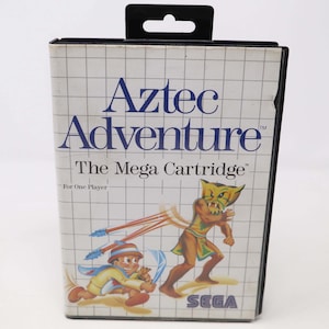 Vintage 1988 80s Sega Master System Aztec Adventure The Mega Cartridge For One Player Video Game Pal 1 Player