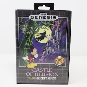 Vintage 1990 90s Sega Mega Drive Megadrive Genesis Castle Of Illusion Starring Mickey Mouse 16-Bit Cartridge Video Game Boxed 1 Player