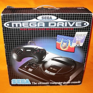 Vintage Sega Mega Drive Megadrive 1 16-Bit Console 1601-05 Boxed Working, Controller Game Lot Rare Altered Beast Version 671-0503 image 1