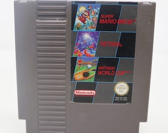 Vintage 1990s Nintendo Entertainment System NES Super Mario Bros. Tetris Nintendo World Cup Video Games FRA Pal