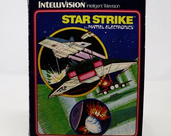 Vintage 1980 Mattel Electronics Itellivision Intelligent Television Star Strike-videogamecartridge, retro jaren 80, retro 1 speler