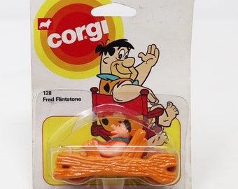 Vintage 1981 80s Corgi Juniors 128 Los Picapiedra Fred's Flyer Vehículo MOC Carded