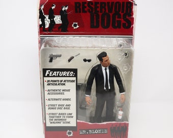 Vintage 2001 Mezco Toyz Reservior Dogs Mr. Blonde 7" Articulated Action Figure MOC Carded Rare Quentin Tarantino