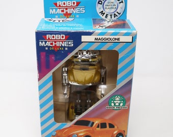 Vintage 1993 90s Bandai Gobots (Go Bots) Robo Machines De Luxe Maggiolone Bug Die Cast Metal Plastic Boxed Rare Italian Variant