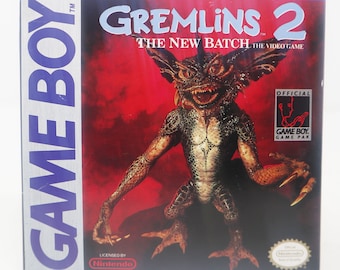 Vintage 1990 90s Nintendo Game Boy Compact Video Game System Gremlins 2 The New Batch Cartridge Video Game Boxed Pal
