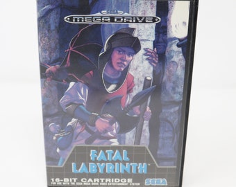 Vintage 1991 90s Sega Mega Drive Megadrive Fatal Labyrinth 16-Bit Cartidge Video Game Boxed Pal 1 Player