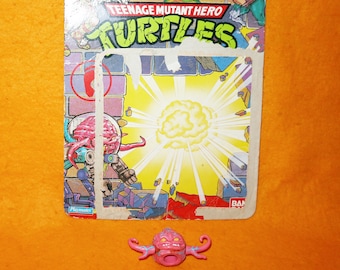 Vintage 1988 80s Playmates Toys Teenage Mutant Ninja Turtles (TMNT) Krang Action Figure + Cardback