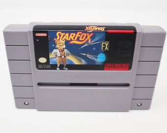 Vintage 1990-tals Super Nintendo Entertainment System SNES StarFox Star Fox Cartridge Videospel NTSC