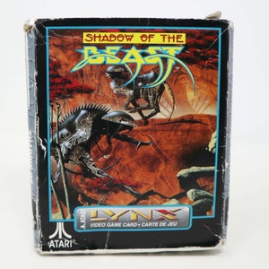 Vintage 1992 90s Atari Lynx L'ombre de la bête carte de jeu vidéo en boîte rétro