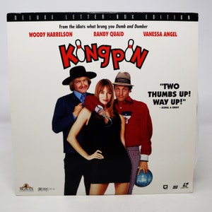 Vintage 1996 90s MGM / UA Home Video Kingpin Deluxe Letter-Box Edition Disco láser (Laserdisc) NTSC Rare Farrelly Brothers Woody Harrelson