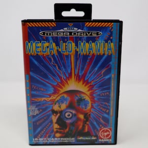 Vintage 1992 90s Sega Mega Drive Megadrive Mega-Lo-Mania 16-Bit Cartridge Video Game Boxed Pal