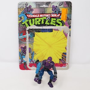 Vintage 1988 80s Playmates Toys Teenage Mutant Ninja Turtles (TMNT) Foot Soldier Action Figure + Cardback