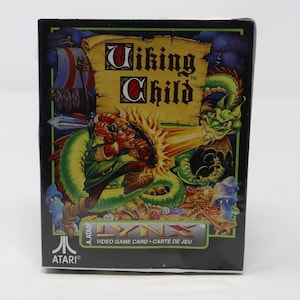 Vintage 1991 des années 90 Atari Lynx ordinateur de poche Viking enfant jeu vidéo carte en boîte usine scellé Rare rétro