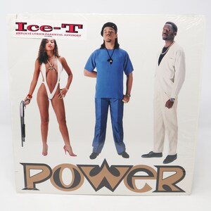 Vintage 1988 80s Sire Records Ice-T - Power USA 12&quot; LP Vinyl Record Punched Rare Explicit Lyrics Parental Advisory