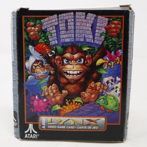 Vintage 1992 90s Atari Lynx Toki jeu vidéo carte rétro en boîte