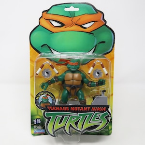 2002 Playmates Toys Teenage Mutant Ninja Turtles (TMNT) Modern Series Michelangelo Action Figure Carded MOC