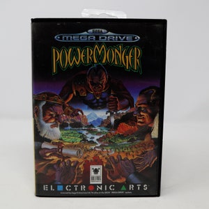Vintage 1992 90s Sega Mega Drive Megadrive Genesis Power Monger 16-Bit Cartridge Video Game Boxed 1 Player