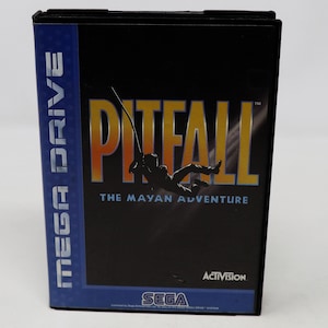 Vintage 1994 90s Sega Mega Drive Megadrive Pitfall The Mayan Adventure Cartridge Video Game Boxed Pal French Secam 1 Player