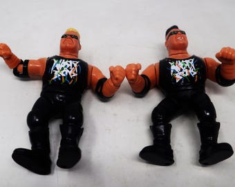 Vintage 1991 90s Hasbro WWF Wrestling Series 3 Tag Teams Nasty