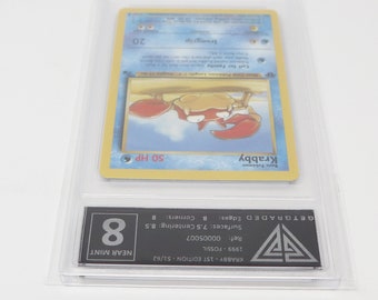 Vintage 1999 90s Nintendo Pokemon Krabby 1st Edition 51/62 Fossil Trading  Game Card Get Graded Near Mint 8 Rare - Etsy