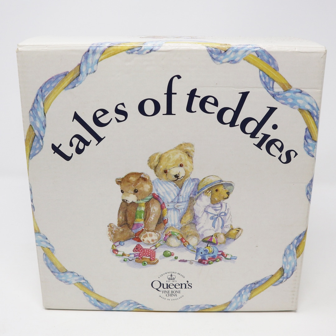 Queen's Fine Bone China Tales of Teddies 3 Piece Childs Set Boxed Christening Gift Etsy UK
