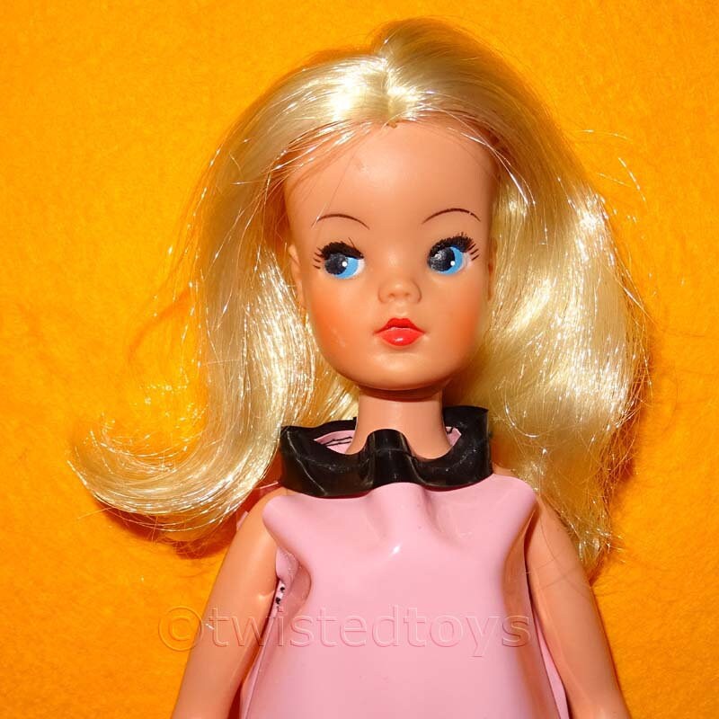 Vintage 1970s Sindy Doll 033050X Hong Kong + Fab Vinyl Dress Vintage 1970s Sindy Doll 033050X Hong Kong + Fab Vinyl Dress