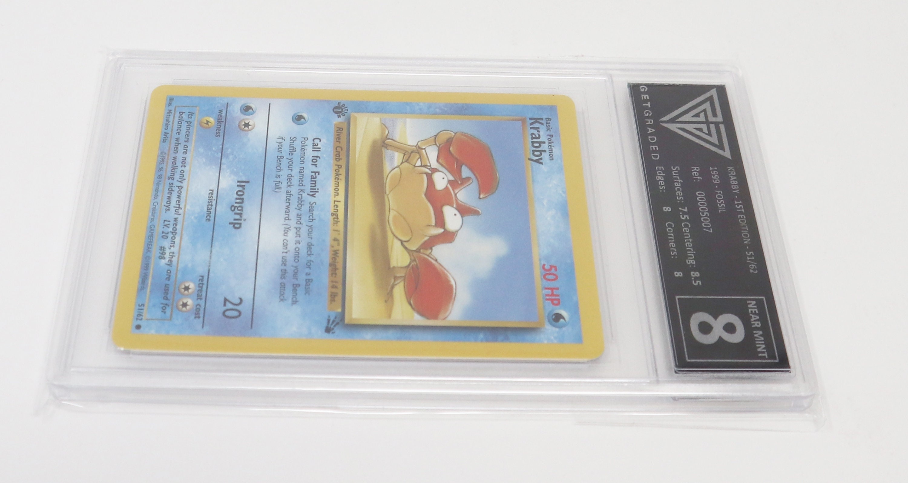 Vintage 1999 90s Nintendo Pokemon Krabby 1st Edition 51/62 Fossil Trading  Game Card Get Graded Near Mint 8 Rare - Etsy