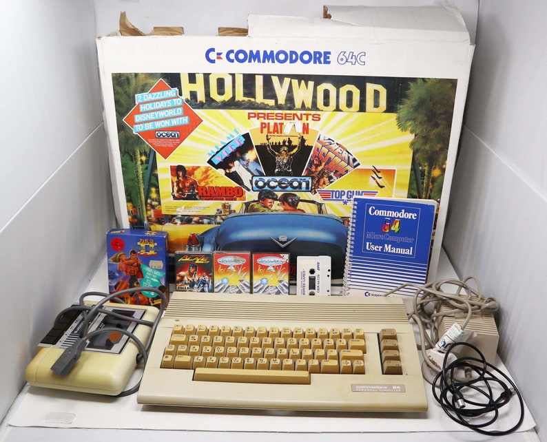 Vintage 1990s Commodore C64 Personal Computer Hollywood Presents Box ...