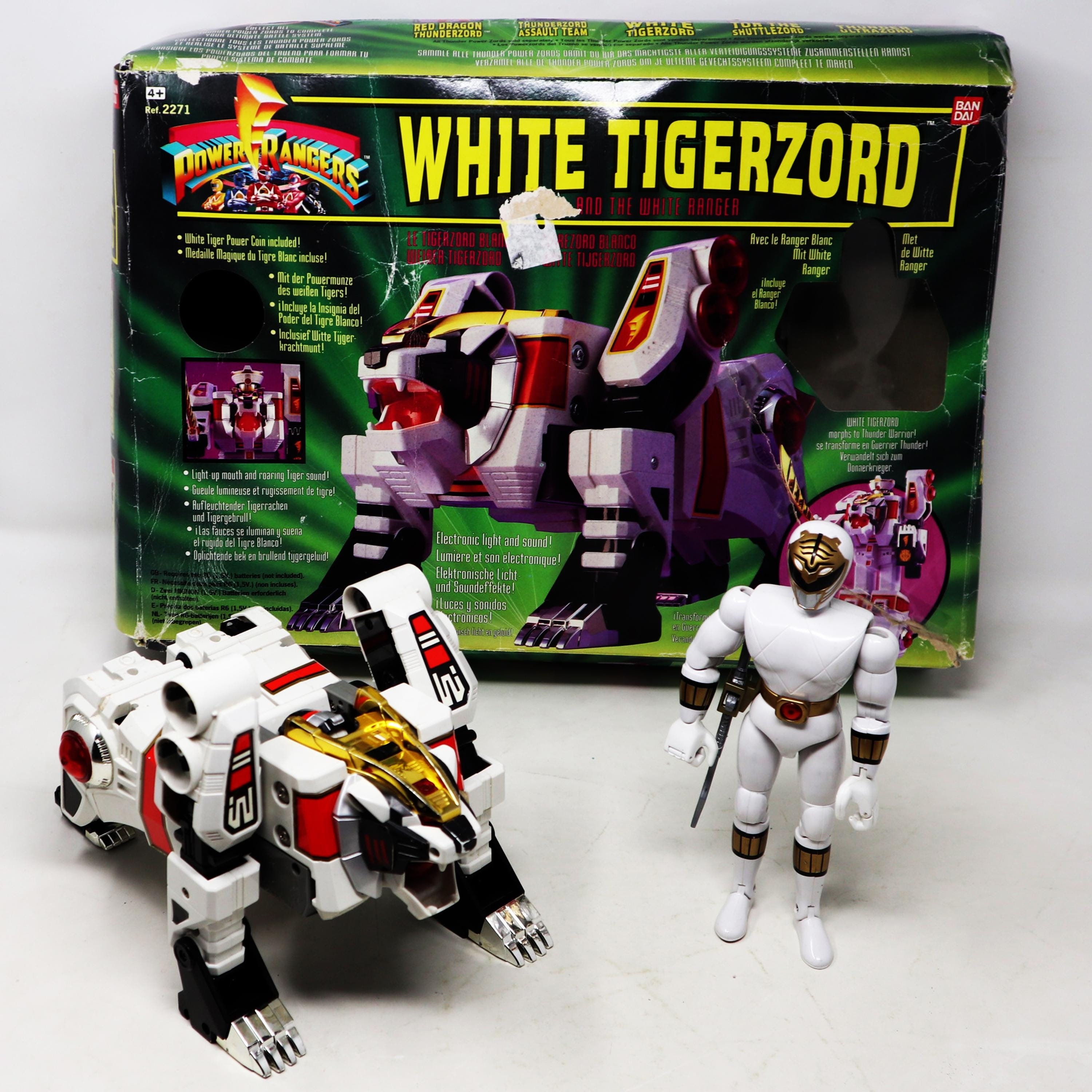 Vintage 1993 90s Bandai Saban Power Rangers White Tigerzord and
