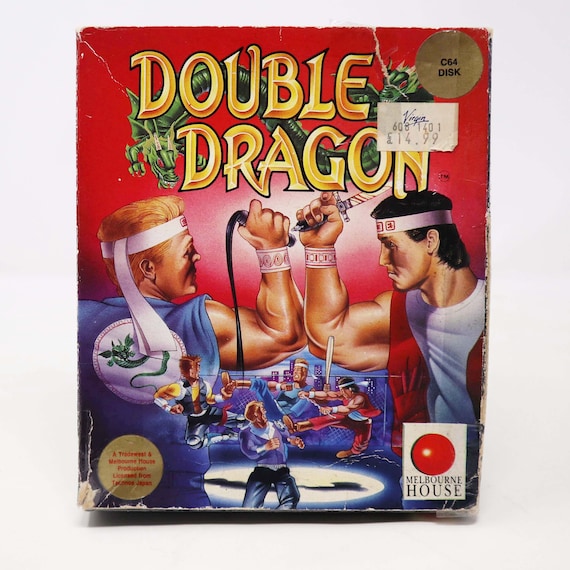 Vintage 1988 80s Commodore 64 C64 Double Dragon Floppy Disk Video