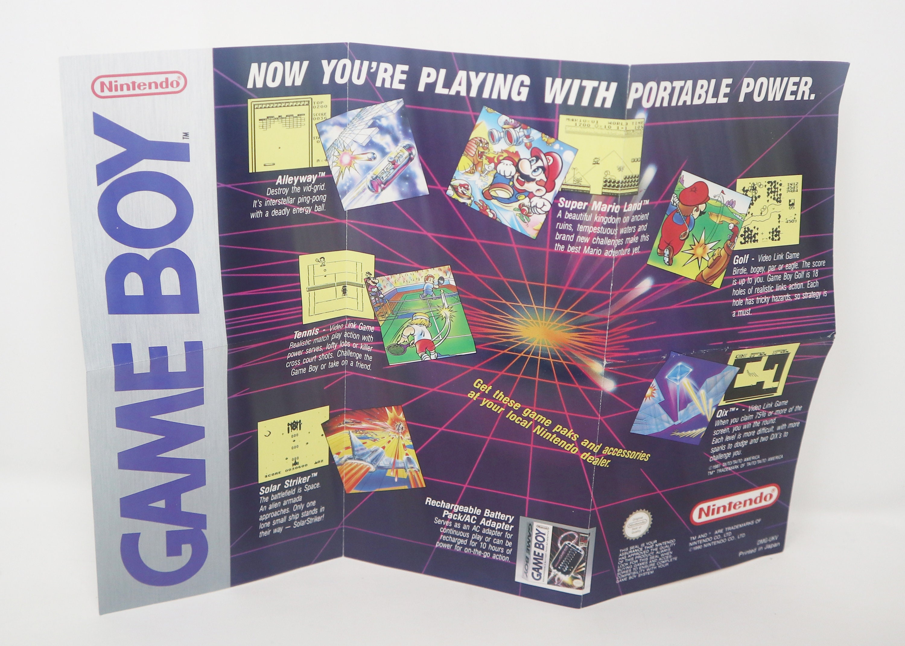Vintage 1990 90s Nintendo Game Boy Compact Video Game System Gremlins 2 ...