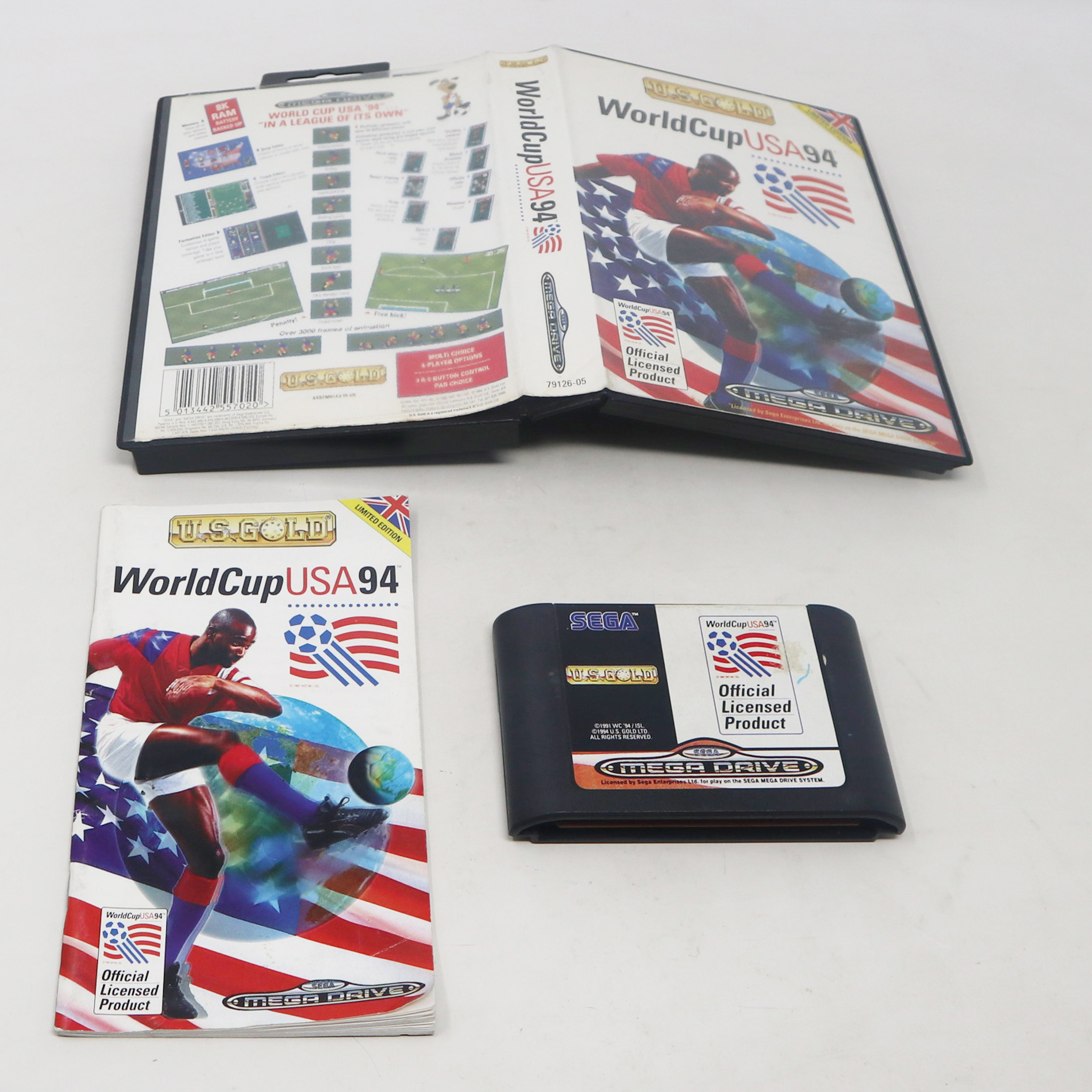 Jeu Sega Megadrive World Cup USA 94 Kixx - Édition Rare Complète, Bon état