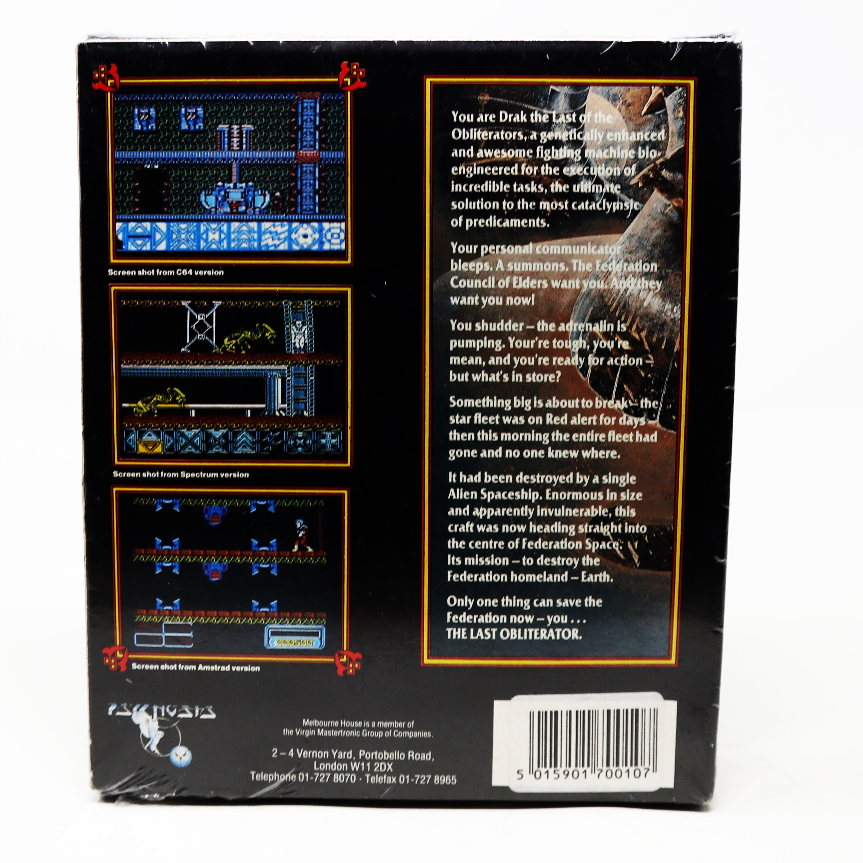 ビンテージ Psygnosis Sinclair ZX Spectrum Obliterator カセット