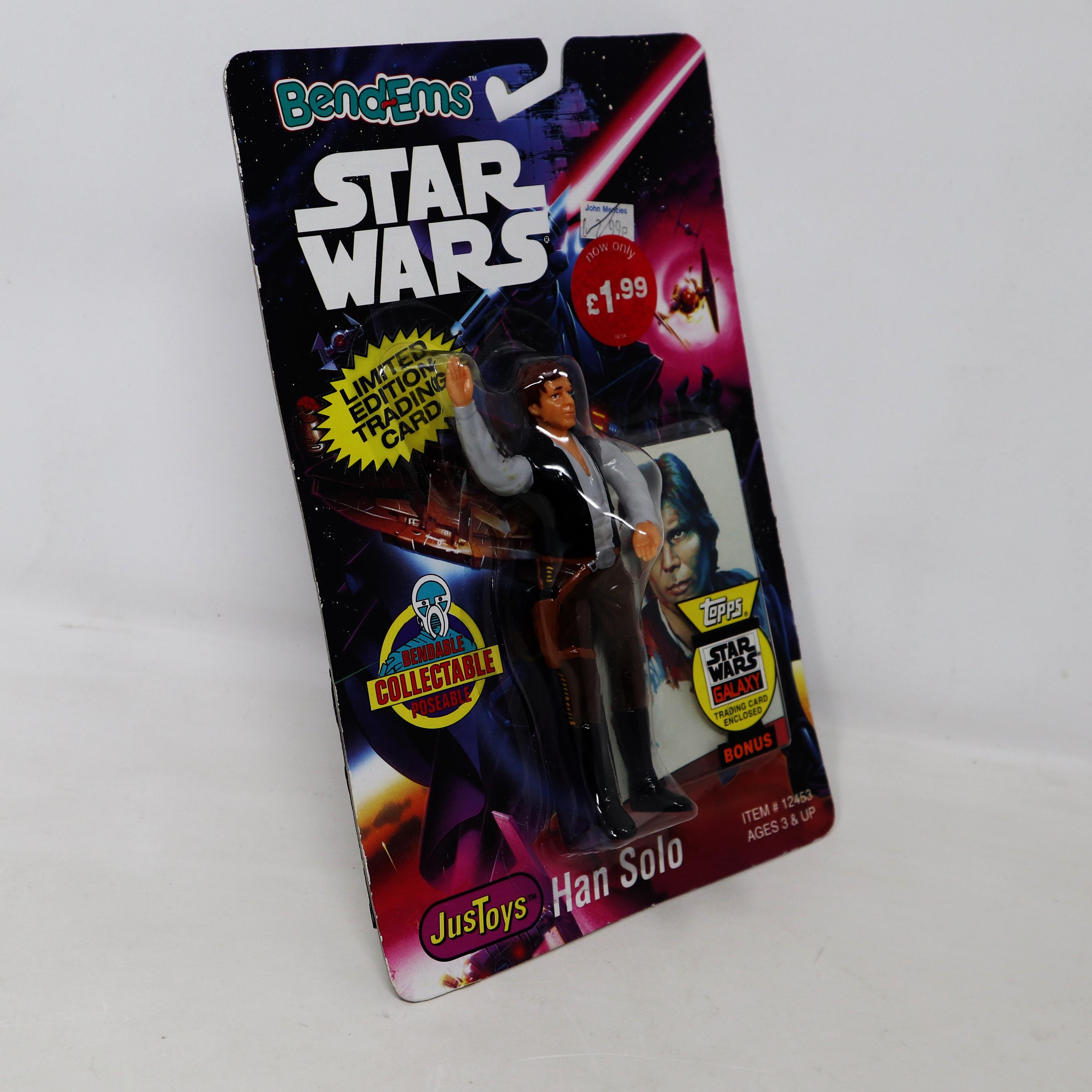 Vintage 1993 90s Justoys Bend-ems Star Wars Han Solo Bendable
