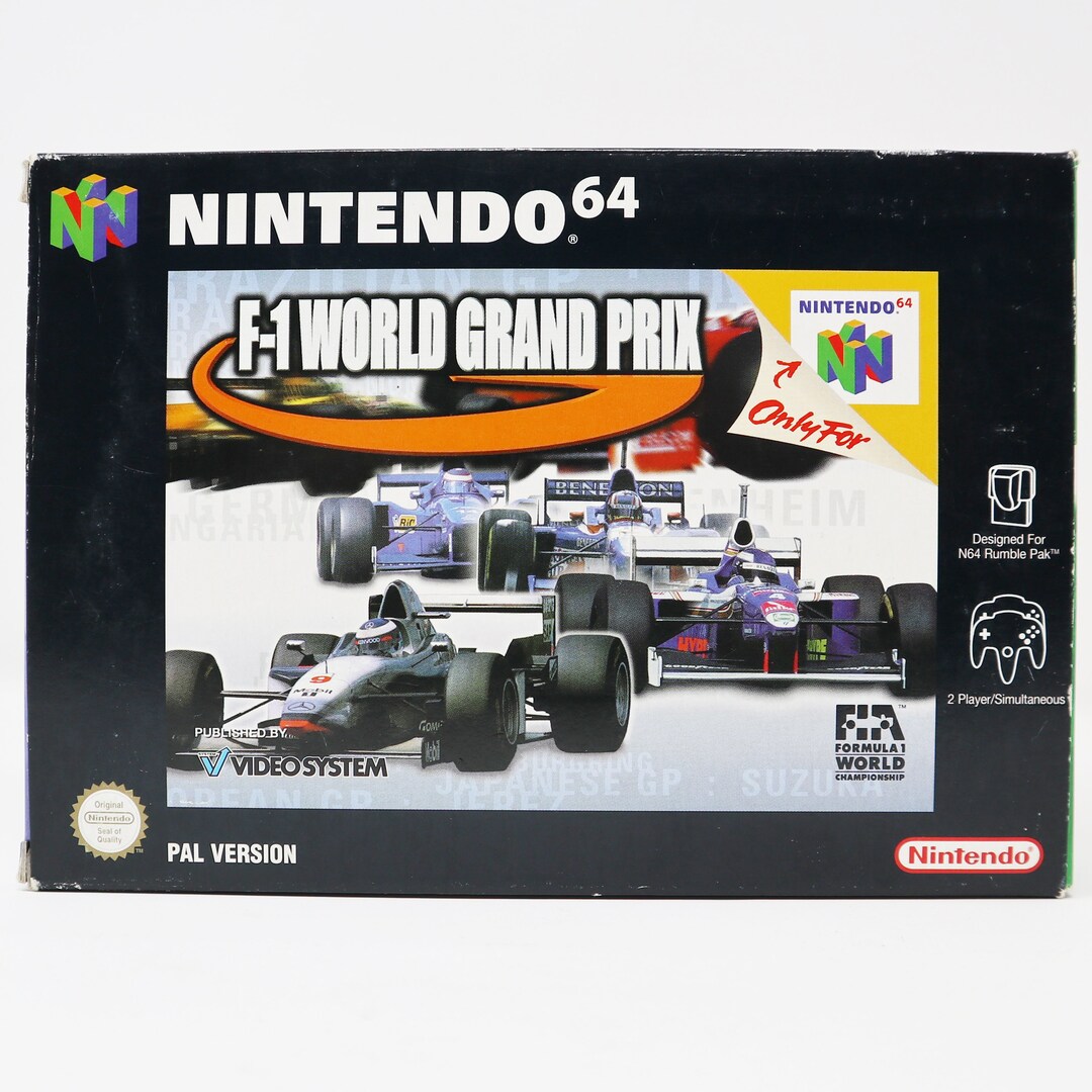 Vintage 1998 90s Nintendo 64 N64 F-1 World Grand Prix Video Game