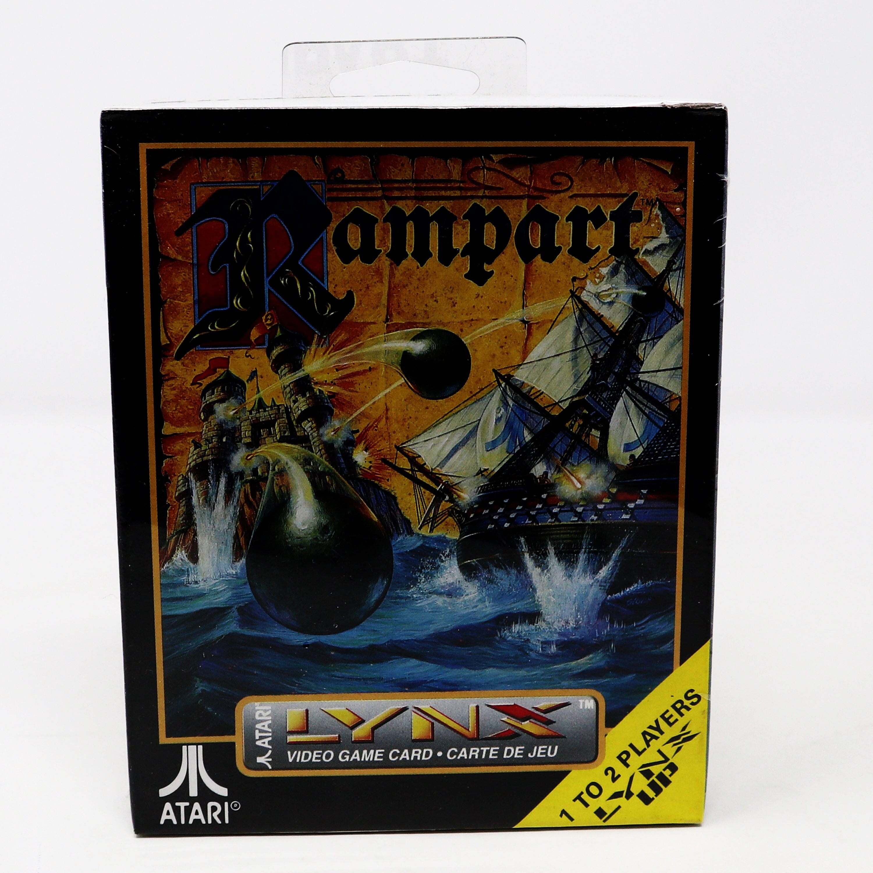 Vintage 1992 90s Atari Lynx Handheld Rampart Video Game Card Boxed