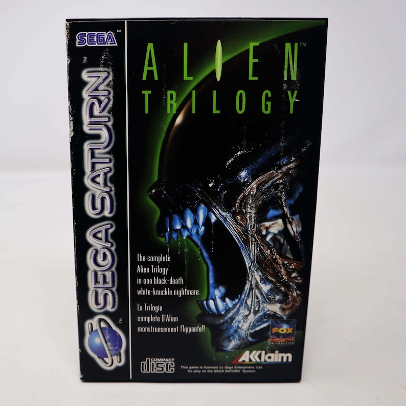 Vintage 1996 90s Sega Saturn Alien Trilogy Video Game Pal & French Secam 1 Player image 1