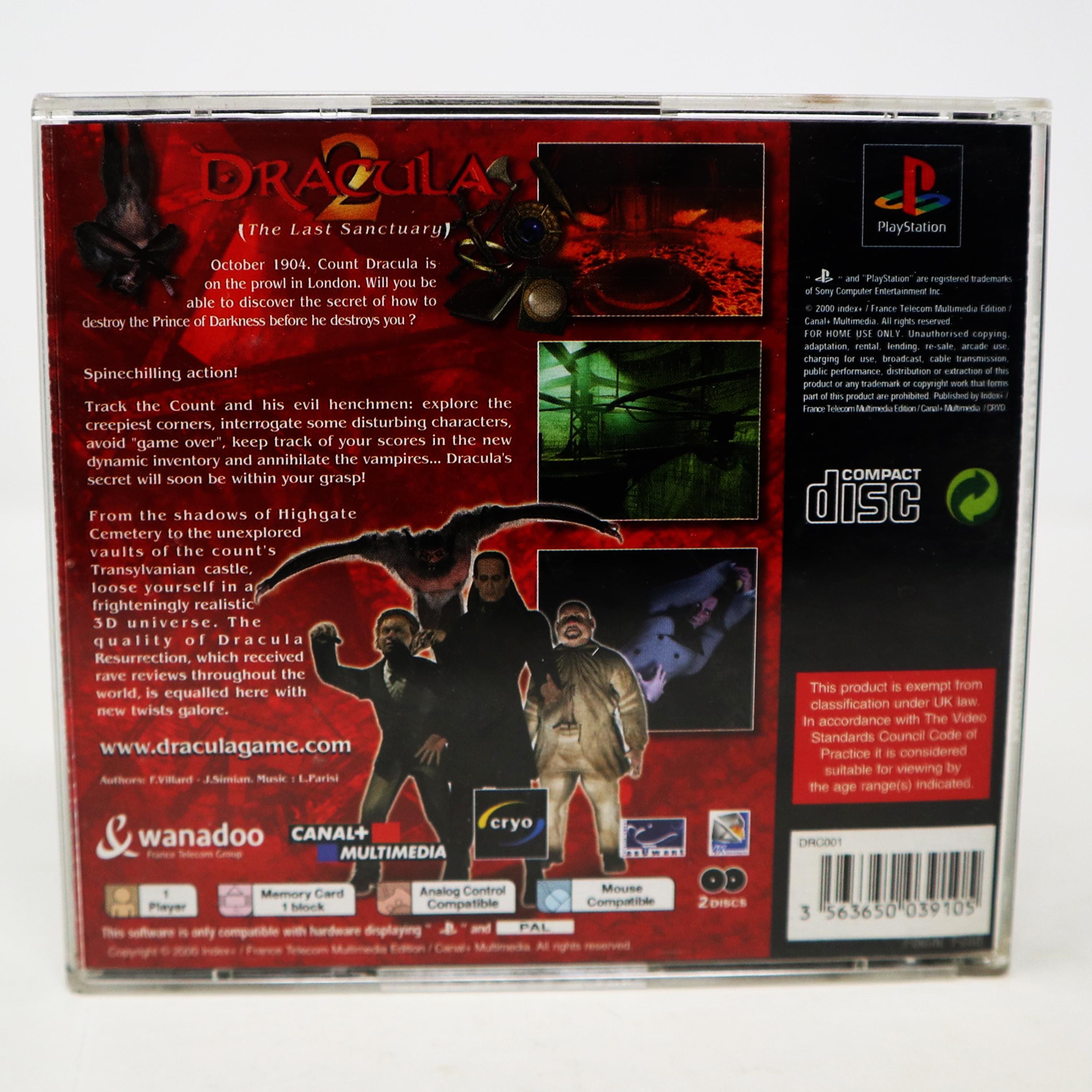 Vintage 2000 Playstation 1 PS1 Dracula 2 the Last Sanctuary Video