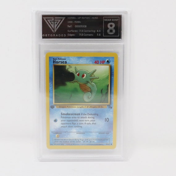 Vintage 1999 90s Nintendo Pokemon Horsea 1st Edition 49/62 Fossil Trading  Game Card Get Graded Near Mint 8 Rare - Etsy