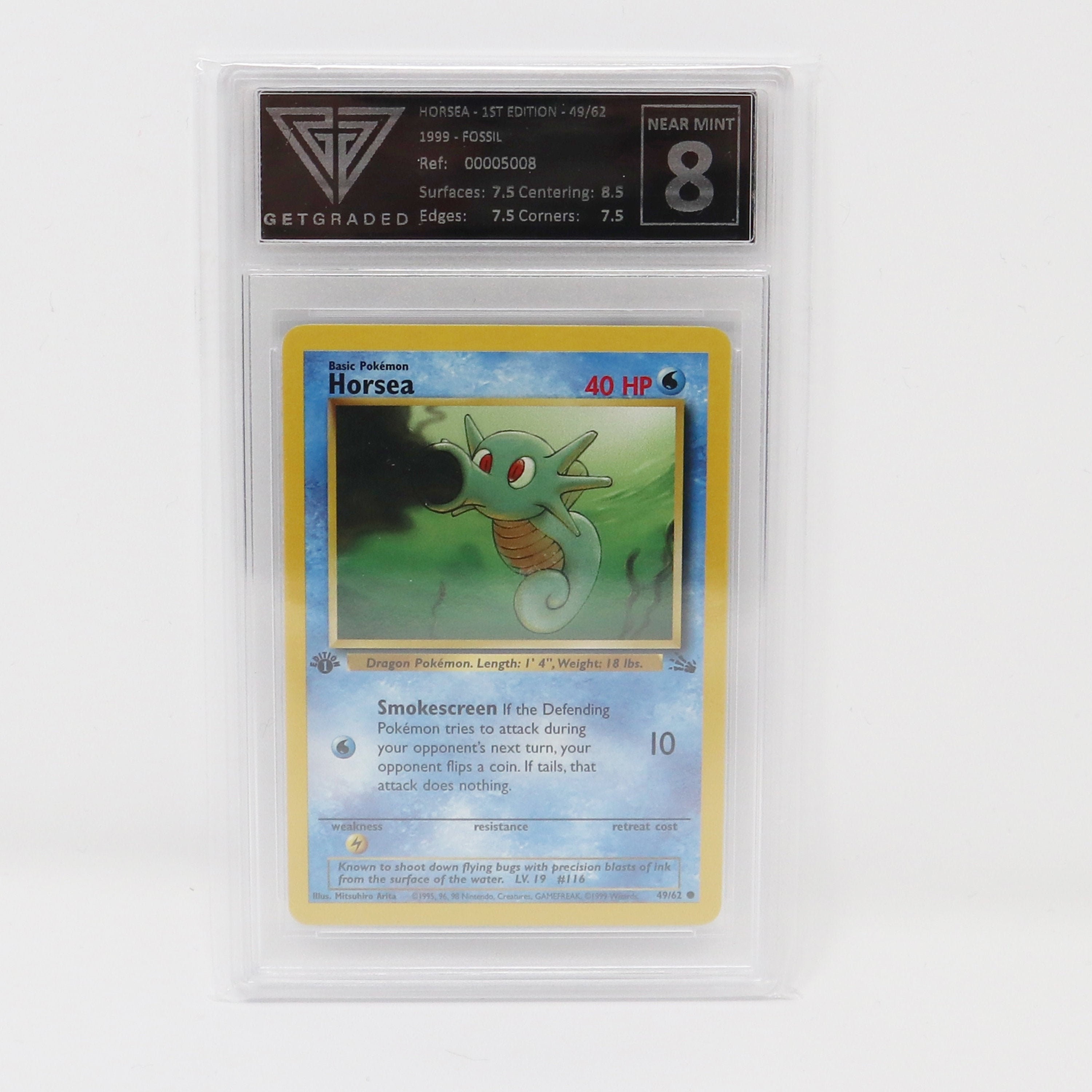 Vintage 1999 90s Nintendo Pokemon Horsea 1st Edition 49/62 Fossil Trading Game Card Get Graded Near Mint 8 Rare - Etsy Vintage 1999 90s Nintendo Pokemon Horsea 1st Edition 49/62 Fossil Trading Game Card Get Graded Near Mint 8 Rare - Etsy
