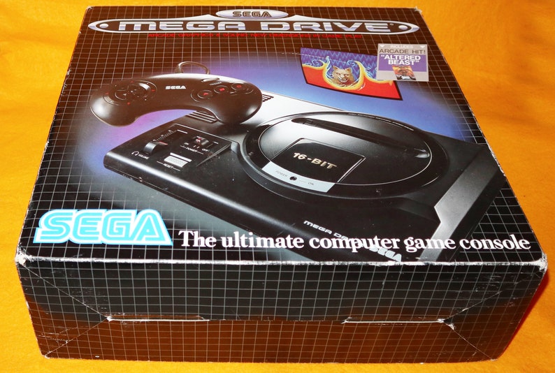 Vintage Sega Mega Drive Megadrive 1 16-Bit Console 1601-05 Boxed Working, Controller Game Lot Rare Altered Beast Version 671-0503 image 5