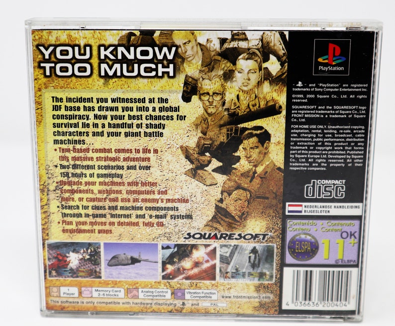 Vintage 2000 Playstation 1 PS1 Front Mission 3 Video Game Pal Version Black Label 1 Player image 6