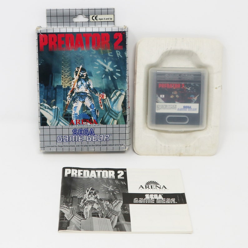 Vintage 1992 90s Sega Game Gear Predator 2 Cartridge Video Game Boxed Pal image 7